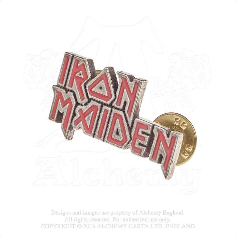 Alchemy Iron Maiden - Enamelled Logo Pin - Zilverkleurig/Rood